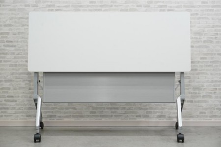 コクヨ リーフライン 1245フォールディングテーブル2台セット〔幕板付、ホワイト天板〕