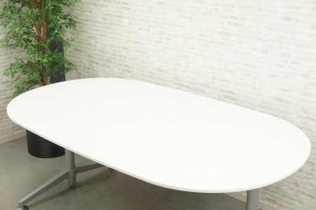 コクヨ ビューライズシリーズ 1810テーブル〔楕円形、昇降機能付、ホワイト天板〕