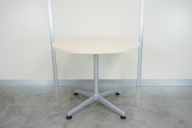 コクヨ ジュートシリーズ 円テーブル〔W900、塗装脚、ナチュラル色天板〕