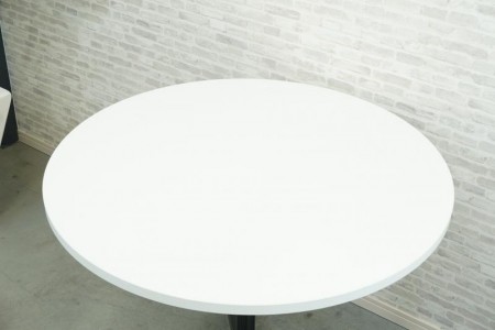 コクヨ ジュート 円テーブル〔900Φ、ブラック脚、ホワイト天板〕