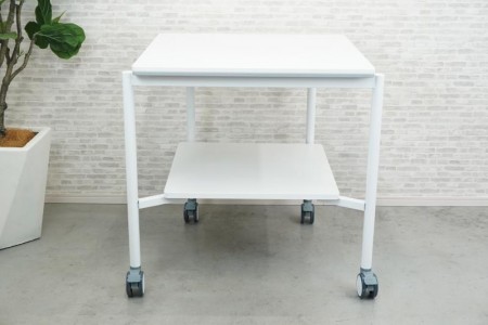 コクヨ モノコラ 角テーブル〔W900・H950、ホワイト・キャスター脚、ホワイト天板〕