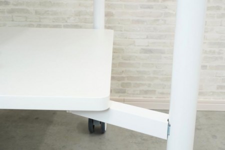 コクヨ モノコラ 角テーブル〔W900・H950、ホワイト・キャスター脚、ホワイト天板〕