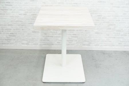 オカムラ アルトピアッツァ 角テーブル〔ホワイト脚、ビンテージエルム天板〕