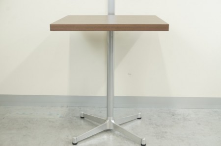 パブリック 角テーブル〔W600、十字脚、ブラウン天板〕