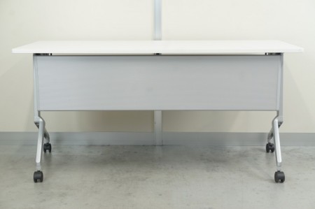 コクヨ リーフラインシリーズ 1560フォールディングテーブル〔幕板・棚付、ホワイト天板〕