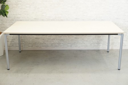 コクヨ ジュートシリーズ 2110テーブル〔4本・シルバー・丸脚、ホワイトナチュラル天板〕