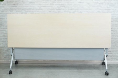 コクヨ リーフライン 1860フォールディングテーブル〔幕板付、ホワイトナチュラル天板〕