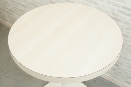 オカムラ アルトピアッツァシリーズ 円テーブル〔600Φ、ホワイト脚、プライズウッドライト天板〕
