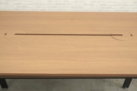 プラス ワークフランシリーズ 1810ハイテーブル〔H1000、ブラック脚,ブラウン天板〕