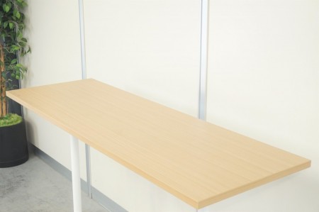 イトーキ RAシリーズ 1550ハイテーブル〔角型、H1000、ホワイト脚、ナチュラル色天板〕