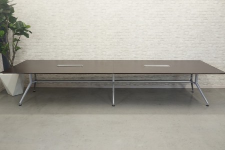 イトーキ DDシリーズ 4012テーブル〔配線ユニット付(配線対応カバー仕様)、ウェンジ天板〕