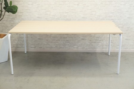コクヨ デイズテーブル パイルパイプシリーズ 1890テーブル〔ホワイト脚、ホワイトナチュラル天板〕