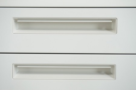イナバ デュエナ Sタイプシリーズ 3段脇机〔D600、A4-2段タイプ、ホワイト〕